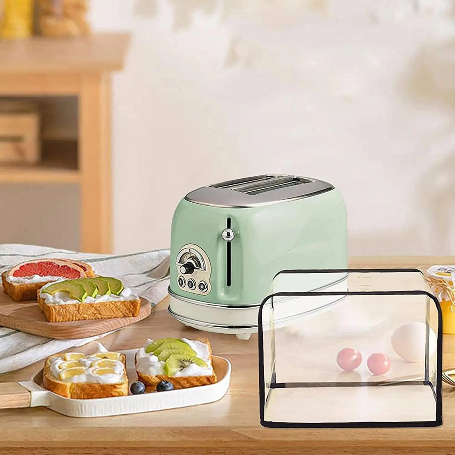 Пылезащитный чехол для тостера, кухонного прибора, Прозрачная крышка для кофемашины для завтрака, складная пылезащитная крышка для тостера