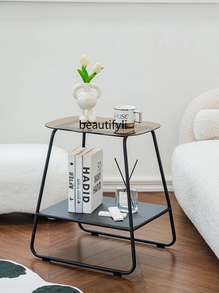 Стеклянный диван-Приставной столик Современный Домашний Журнальный столик для гостиной, Прикроватный столик для спальни, Угловой столик для хранения