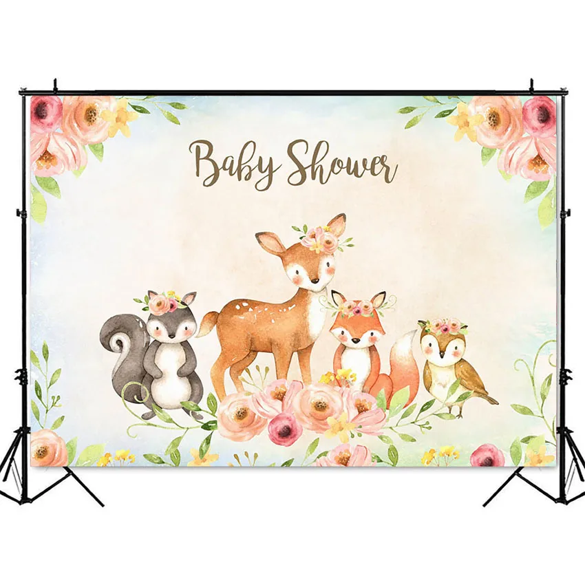фон для душа ребенка цветочные сафари животные принадлежности для украшения вечеринок новорожденные дети индивидуальный фон для фотостудии