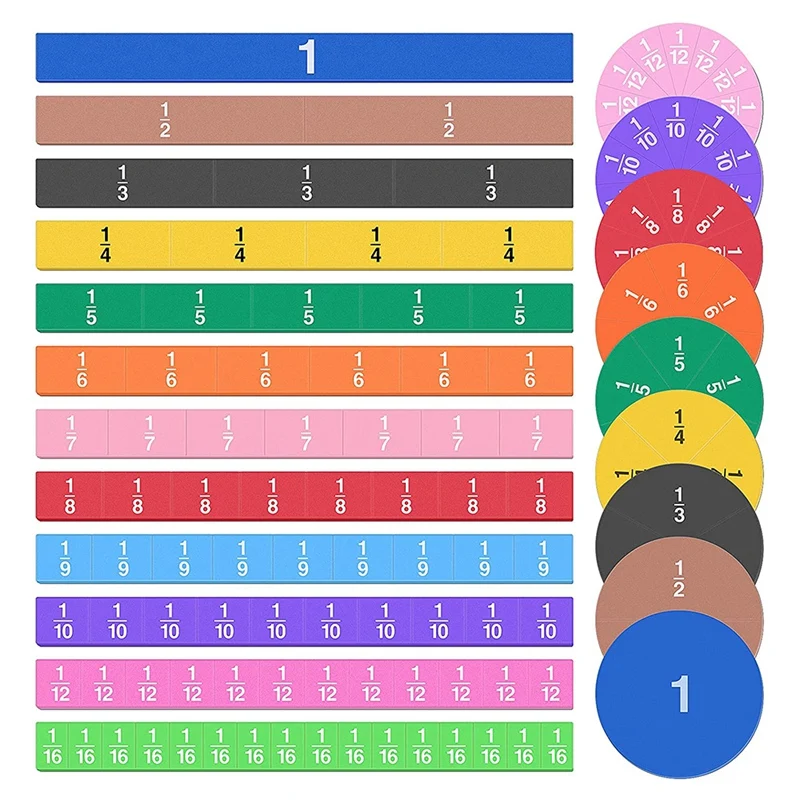 134шт магнитных плиток и кругов с дробями -математические манипуляции для дошкольного образования, образовательный набор для начальной школы