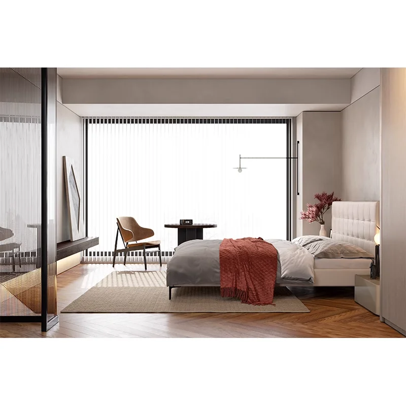 Минималистичная кровать, итальянская роскошь, чувство стиля, легкая роскошь, дизайнерский стиль, атмосфера высокого класса.