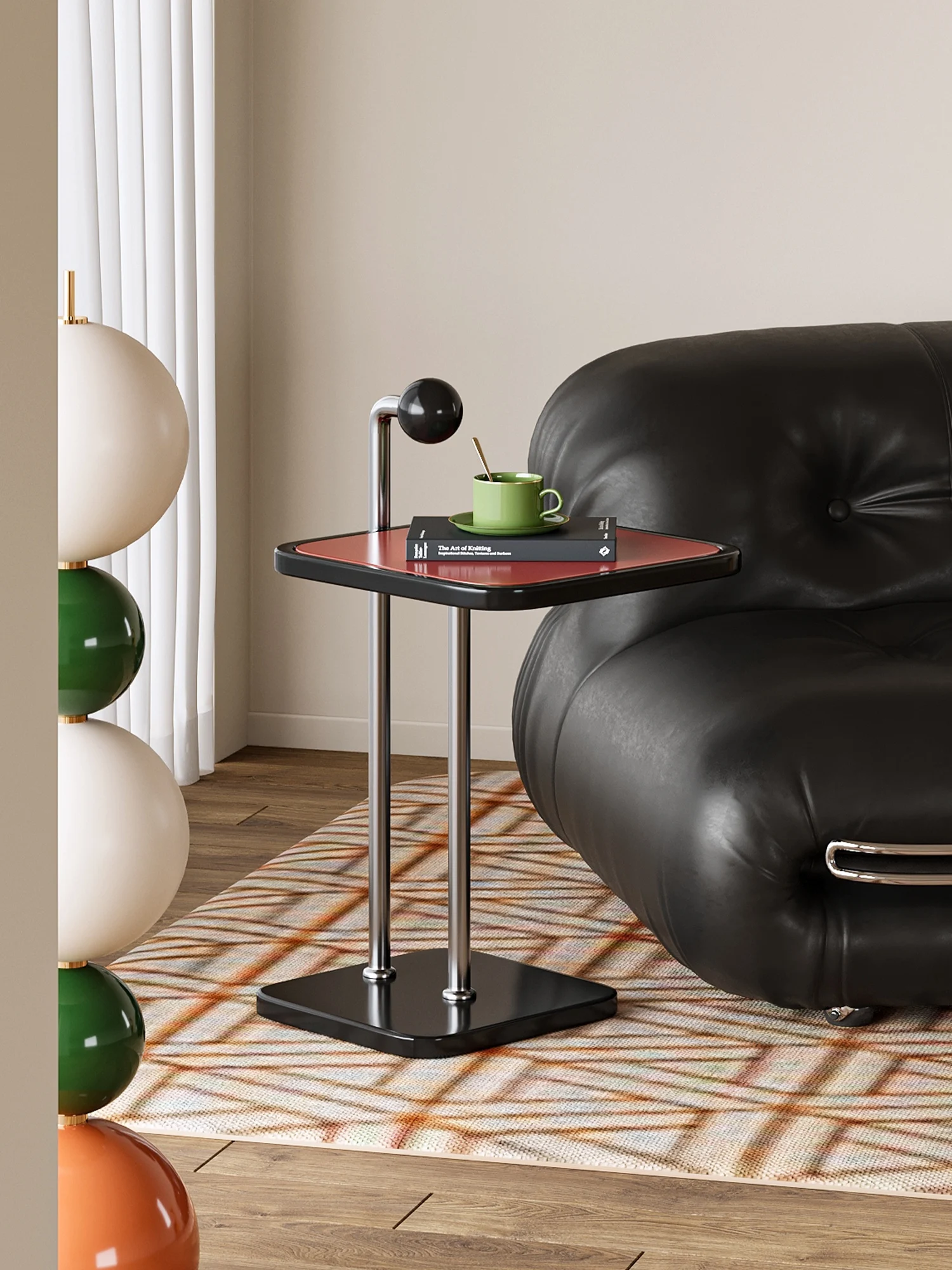 Художественная ретро-полка для гостиной из нержавеющей стали, приставной столик для дивана средней древности, портативный приставной столик с шариками