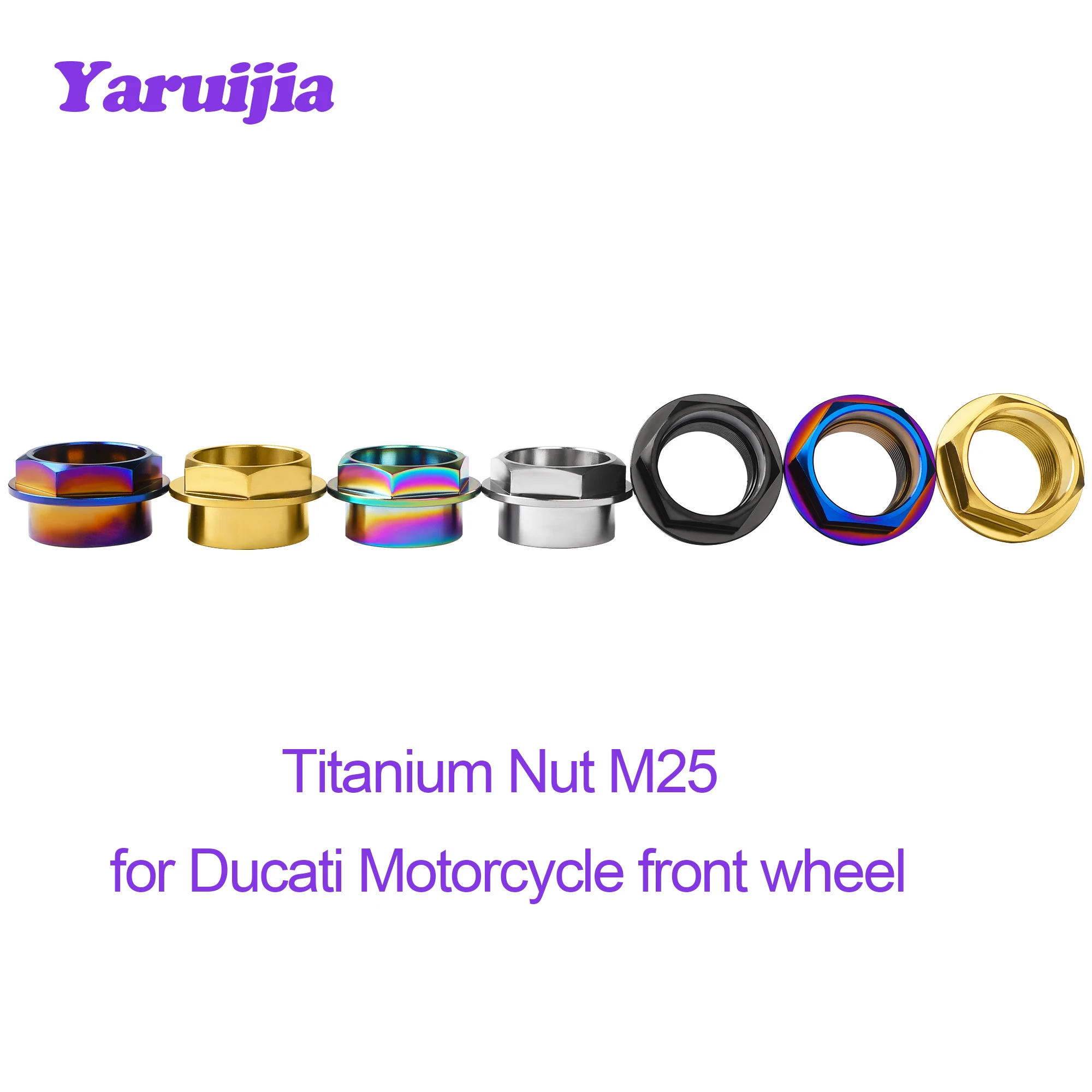 Титановая гайка Yaruijia M25 с фланцевой шестигранной головкой для винта подшипника передней ступицы мотоцикла Ducati Гайка передней оси