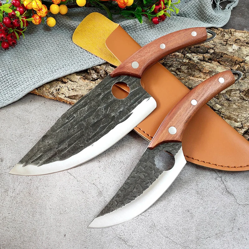 Кованый мясницкий нож Кухонный Обвалочный нож из нержавеющей стали Нож для разделки мяса Сербский шеф-повар Нож для нарезки ломтиков Инструменты для приготовления пищи
