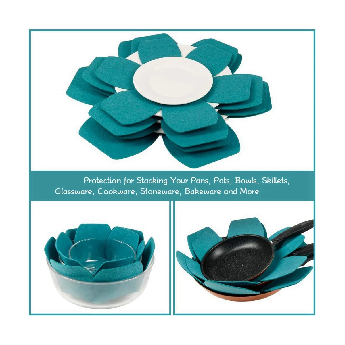 Защитные накладки для кастрюль и противней, набор из 12 и 3 разных размеров, более толстые войлочные накладки для защиты вашей посуды