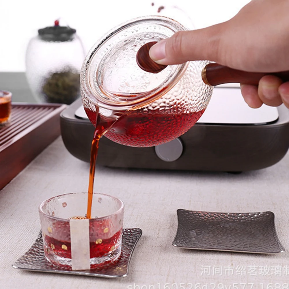 600 мл Японский Стиль Чайник Прозрачное Стекло С Деревянной Ручкой Чайник Для Приготовления Чая Кофе Чайник Для Воды Чайная Посуда Инструмент Декор