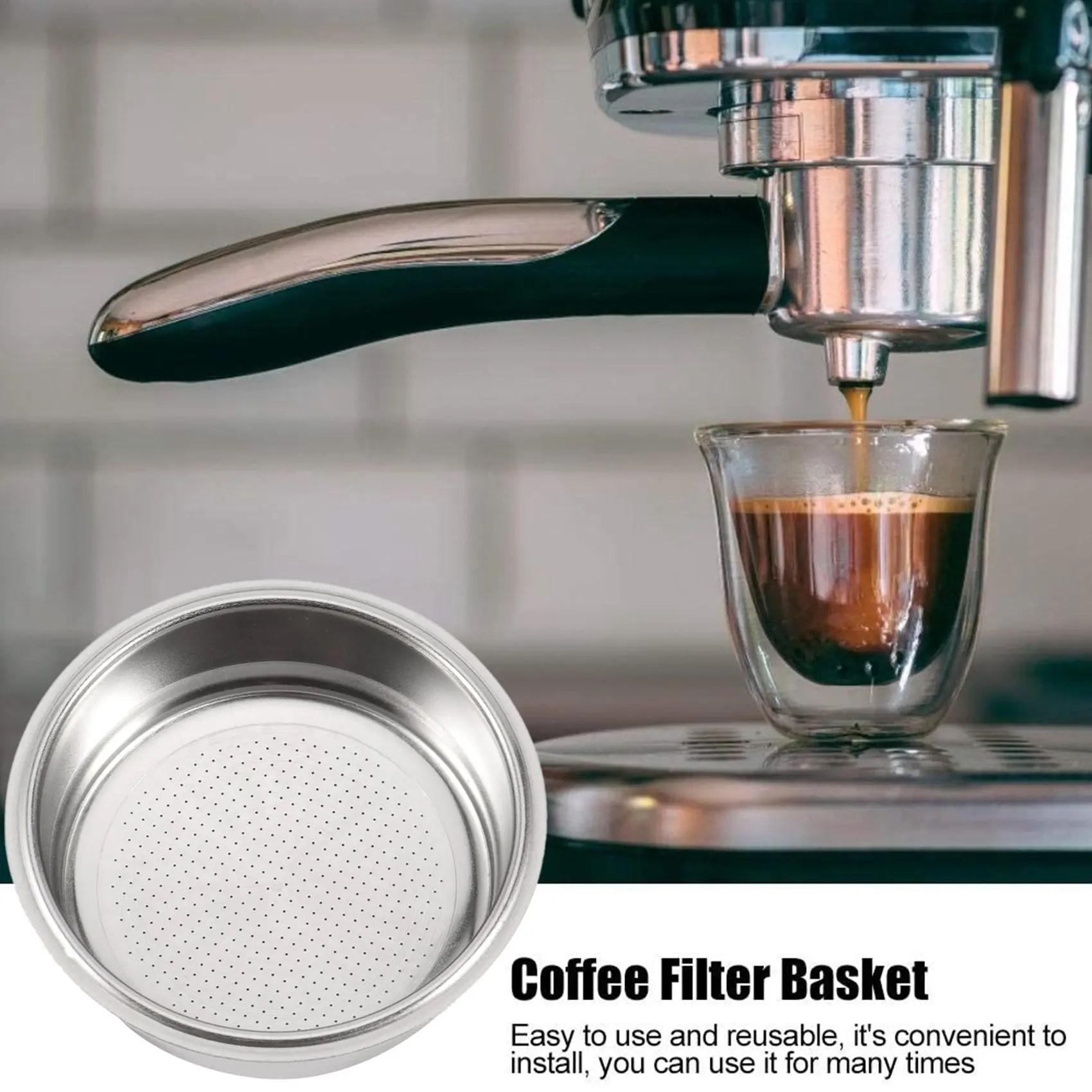 Кофейный фильтр 51 мм Из нержавеющей стали, Кофейный фильтр, Корзина для чашек, фильтры для кофеварки без давления, Аксессуар для кофемашины A