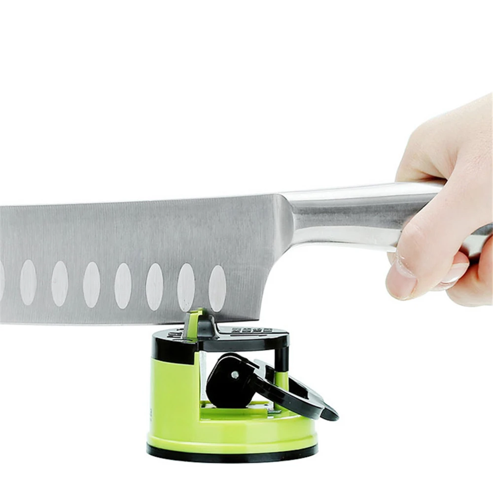 Точилка для ножей Безопасное лезвие для ножниц Вольфрамовая алмазная шлифовальная машина Каменная кухонная точилка для заточки ножей с присоской