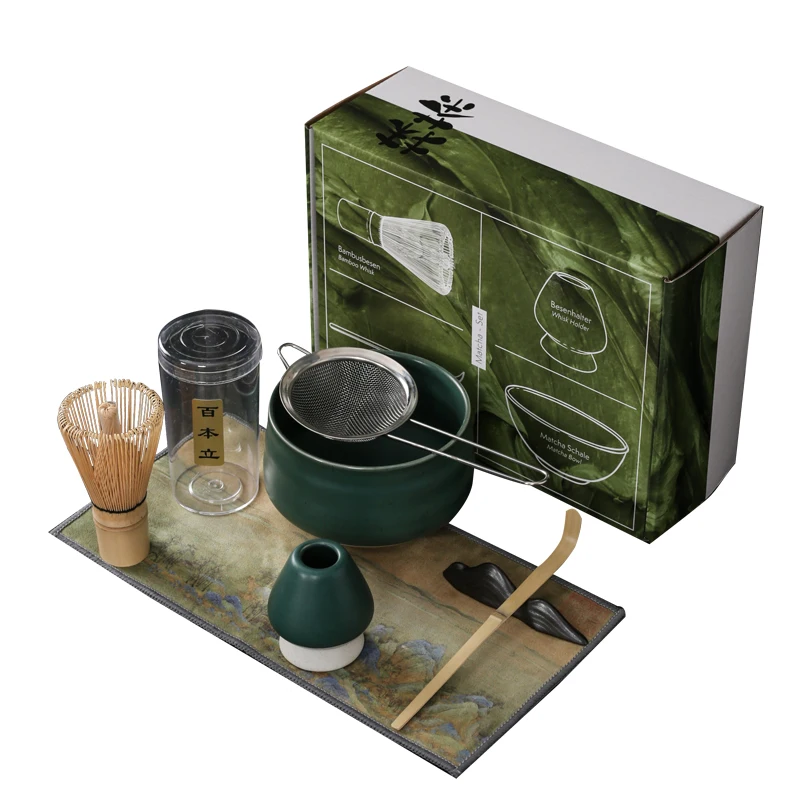 Японские чайные сервизы чаша для смешивания матча с бамбуковым миксером матча (слуховые поля) ложка (чашаку) для перемешивания матча чайный сервиз китайский