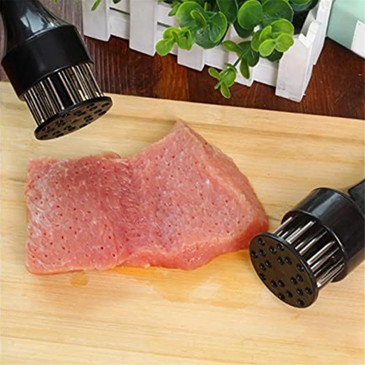 Инструмент для измельчения мяса с острыми игольчатыми лезвиями Профессиональные кухонные принадлежности Жаккард для приготовления барбекю Белый