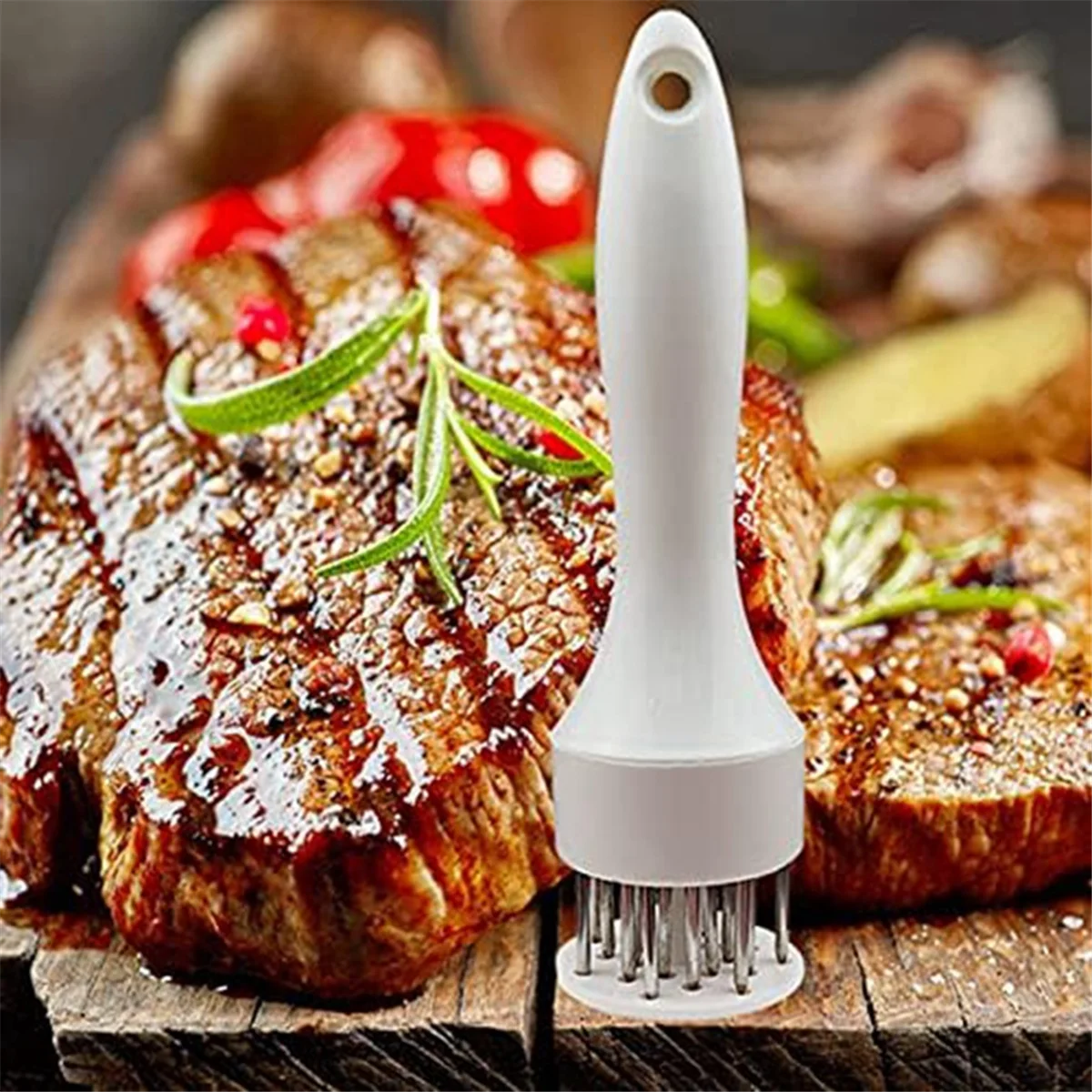 Инструмент для измельчения мяса с острыми игольчатыми лезвиями Профессиональные кухонные принадлежности Жаккард для приготовления барбекю Белый