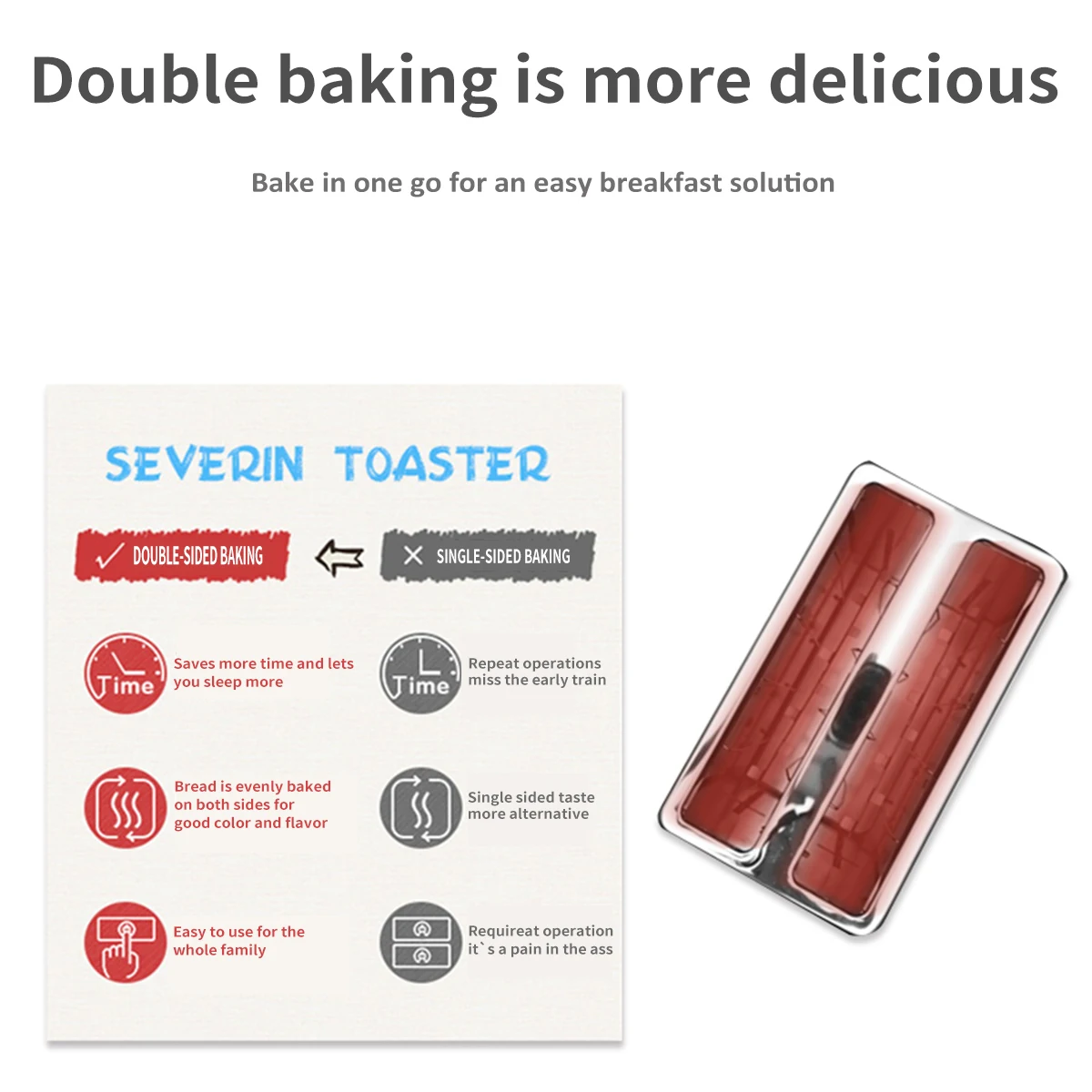Домашний автоматический маленький тостер из нержавеющей стали с двумя ломтиками, тостер для завтрака