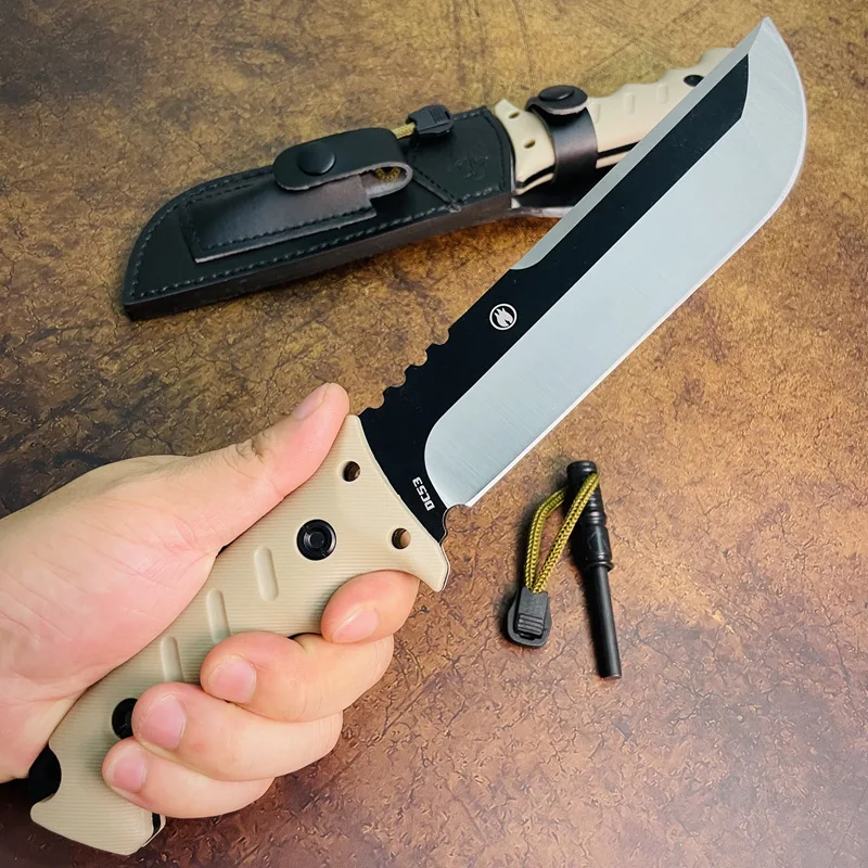 Стальной нож DC53 для выживания, военные тактические ножи высокой твердости, уличный портативный нож для самообороны для мужчин