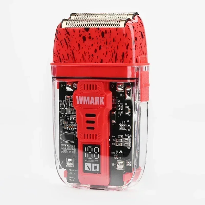 WMARK New NG-995 Парикмахерская бритва Электробритва для бороды USB Электрическая бритва для бритья масляной головкой Push White