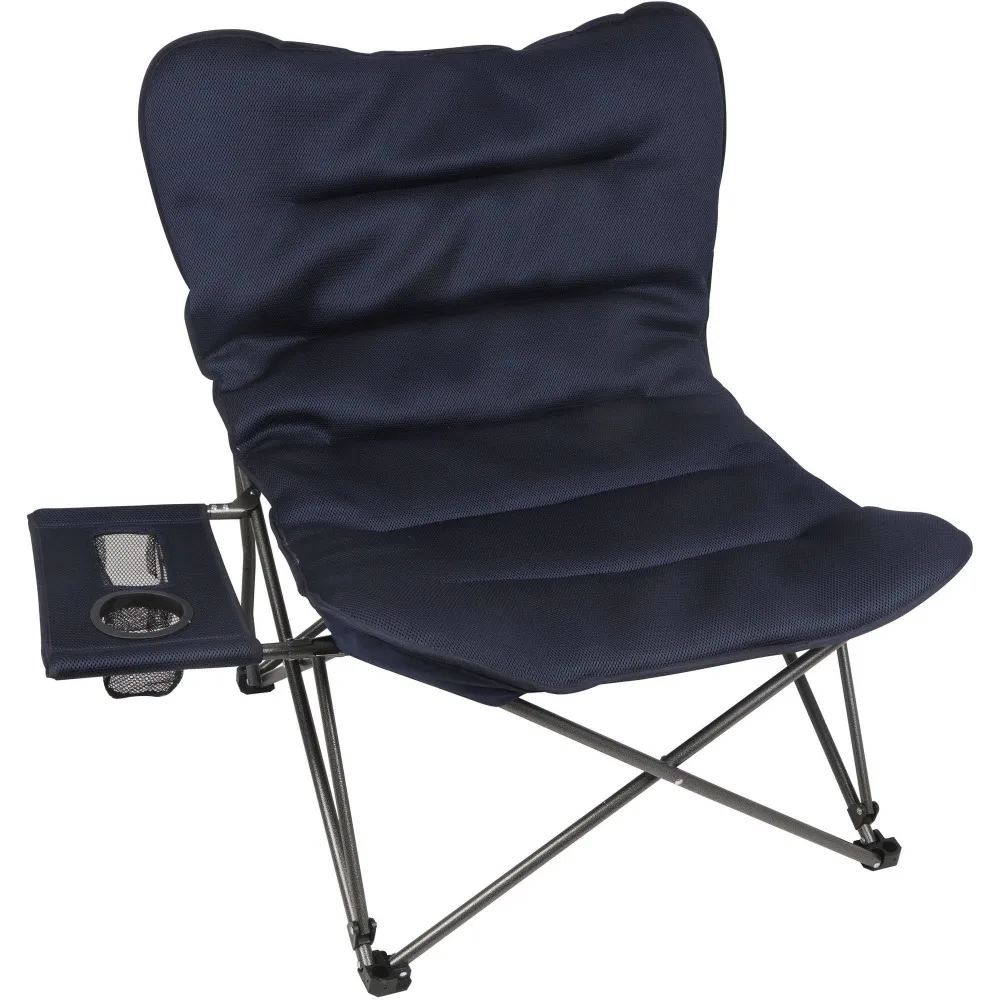 Мягкое кресло для отдыха Ozark Trail большого размера с приставным столиком для улицы, синий