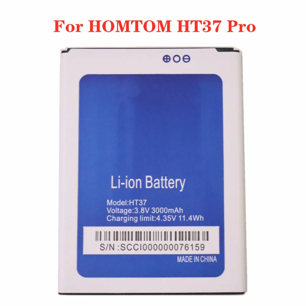 100% Новый Оригинальный аккумулятор HT37 3000 мАч для аккумулятора мобильного телефона HOMTOM HT37 Pro