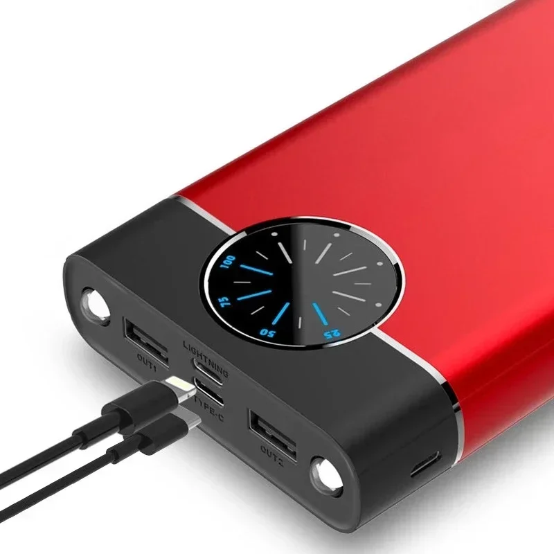 Портативная бытовая техника 3.0 монитор рулетки мобильного питания 80000 мАч PD 3.0 USB внешний мобильный аккумулятор для iPhone Xiaomi