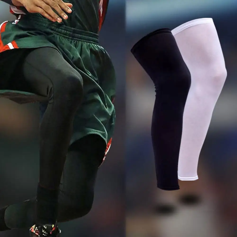 Поддерживающий колено Длинный мужской женский бандаж для ног, впитывающий пот, коленный рукав, компрессионный рукав для ног во всю длину для занятий спортом