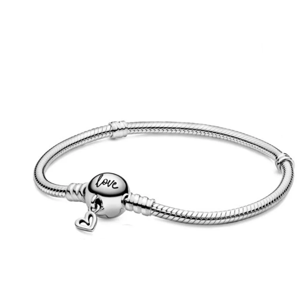 2020 Новый браслет-цепочка на День Святого Валентина из серебра 925 пробы в форме змеи от руки в форме сердца, оригинальные женские украшения, памятный подарок на День рождения