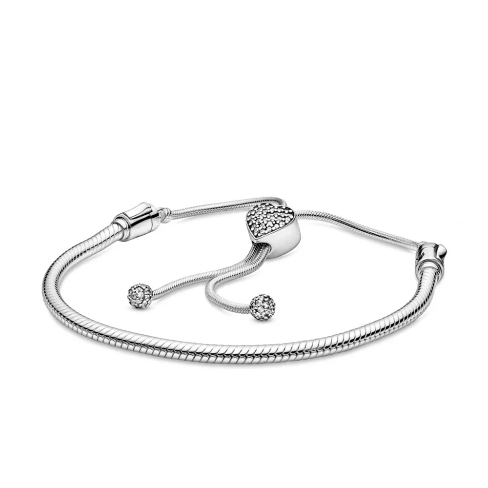 2020 Новый браслет-цепочка на День Святого Валентина из серебра 925 пробы в форме змеи от руки в форме сердца, оригинальные женские украшения, памятный подарок на День рождения