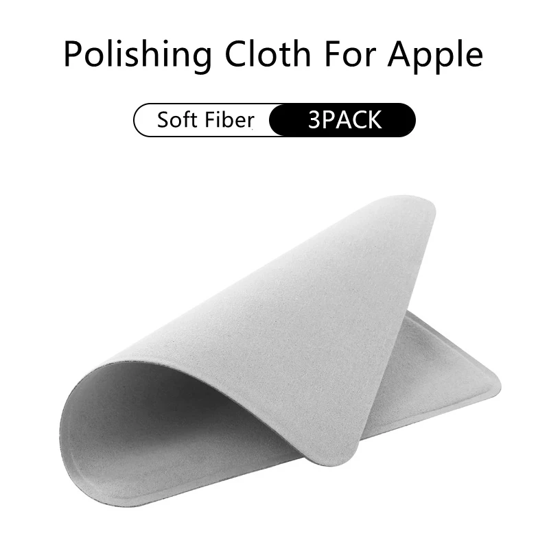 3шт Полировальная ткань 1: 1 для Apple Мягкая Двухслойная Тканевая Салфетка для Протирания iPhone iPad Airpods Macbook Телефона Android