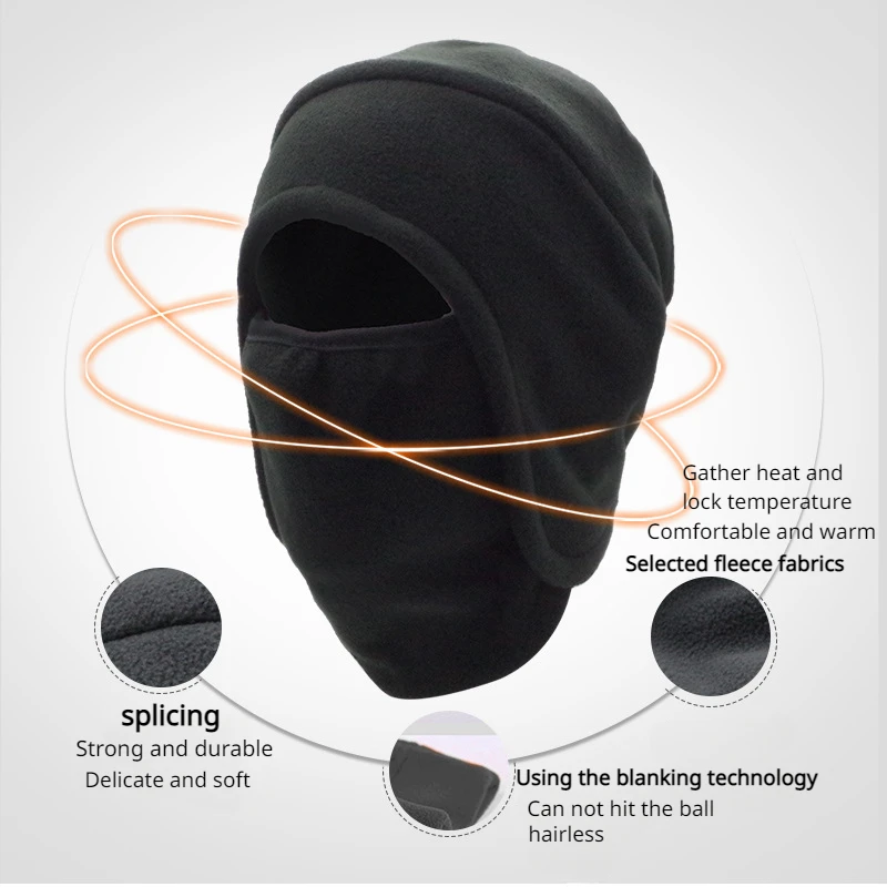 Шапка-бомбер для мужчин и женщин, толстая пушистая теплая Ветрозащитная маска для лица, флисовая шапка для защиты ушей, зимние шапки