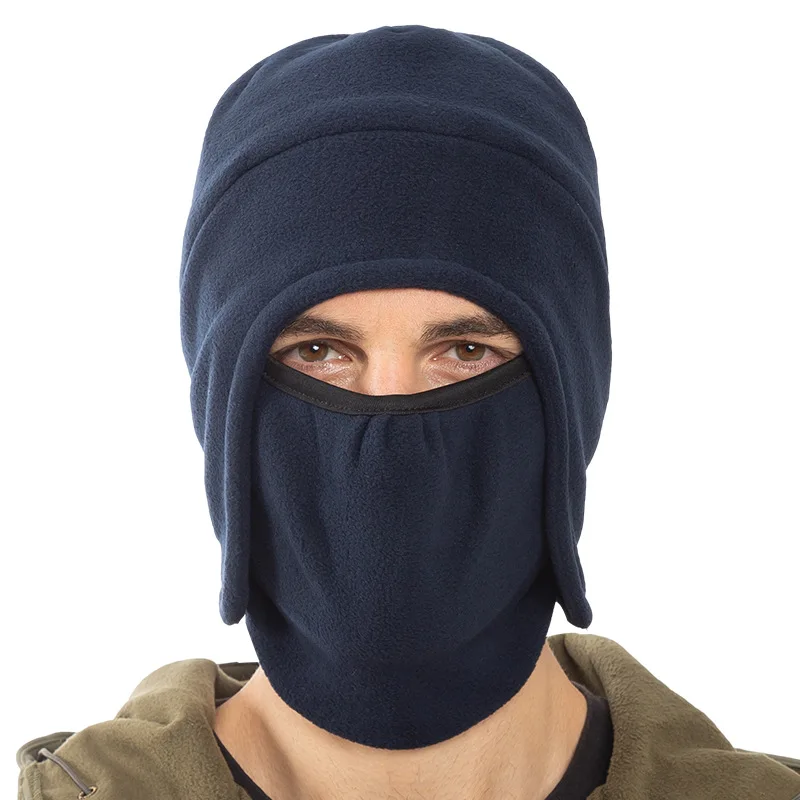 Шапка-бомбер для мужчин и женщин, толстая пушистая теплая Ветрозащитная маска для лица, флисовая шапка для защиты ушей, зимние шапки