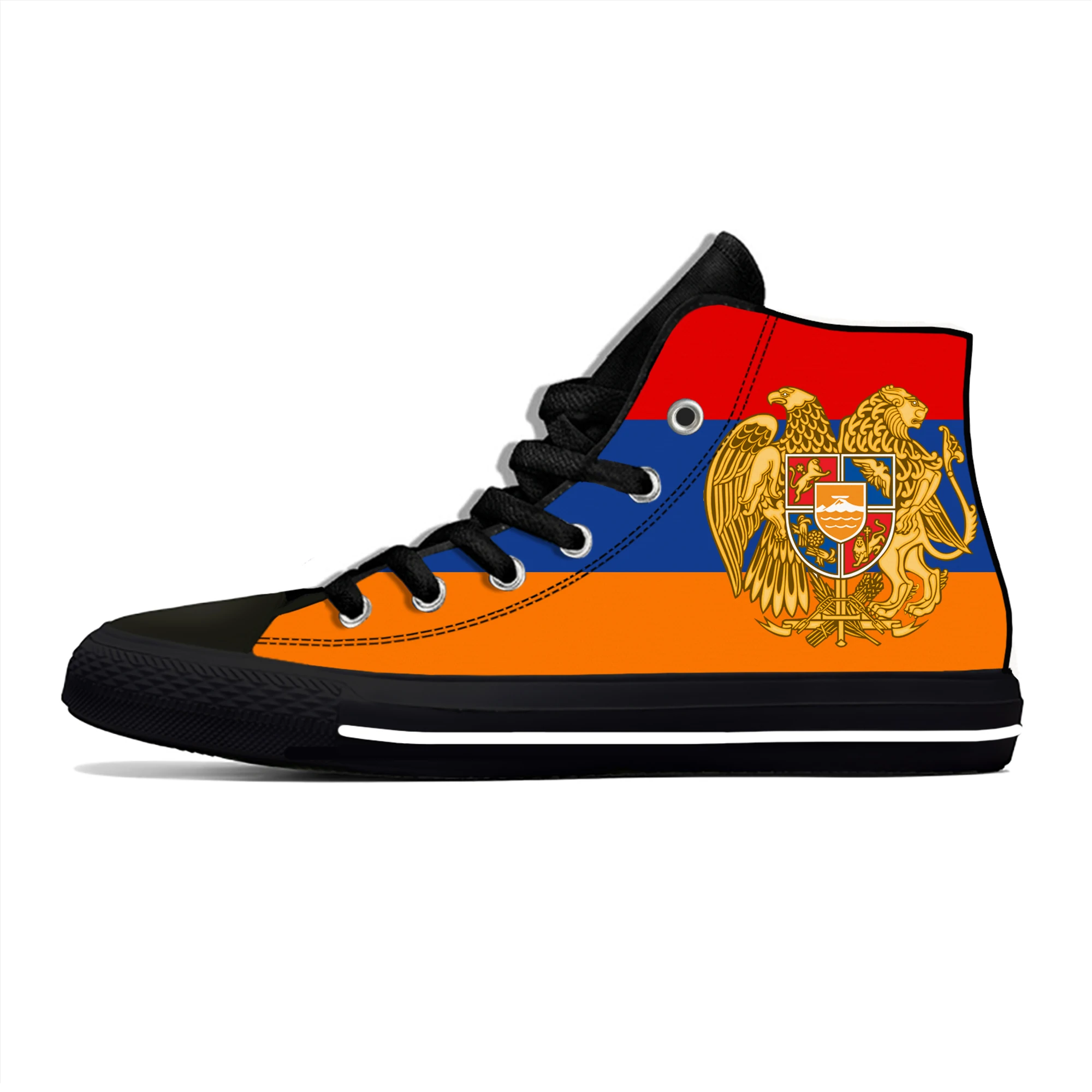 Кроссовки с высоким берцем под флаг Армении, мужская Женская повседневная обувь для подростков, парусиновая обувь для бега с 3D-принтом, Дышащая легкая обувь
