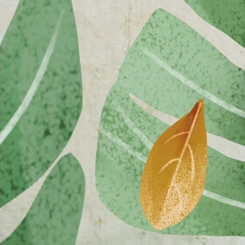 Пользовательские 3D Обои Nordic Simple Small Свежая Ручная Роспись Акварелью Тропические Растения Фон Стены Домашнего Декора Papel De Parede