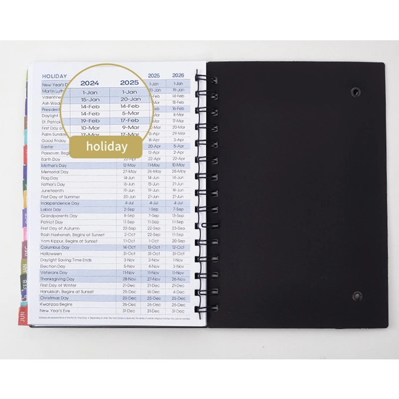 Записная книжка для еженедельных встреч, записная книжка для расписания, записная книжка для ролловеров, записная книжка для планов, черная, простая в использовании.