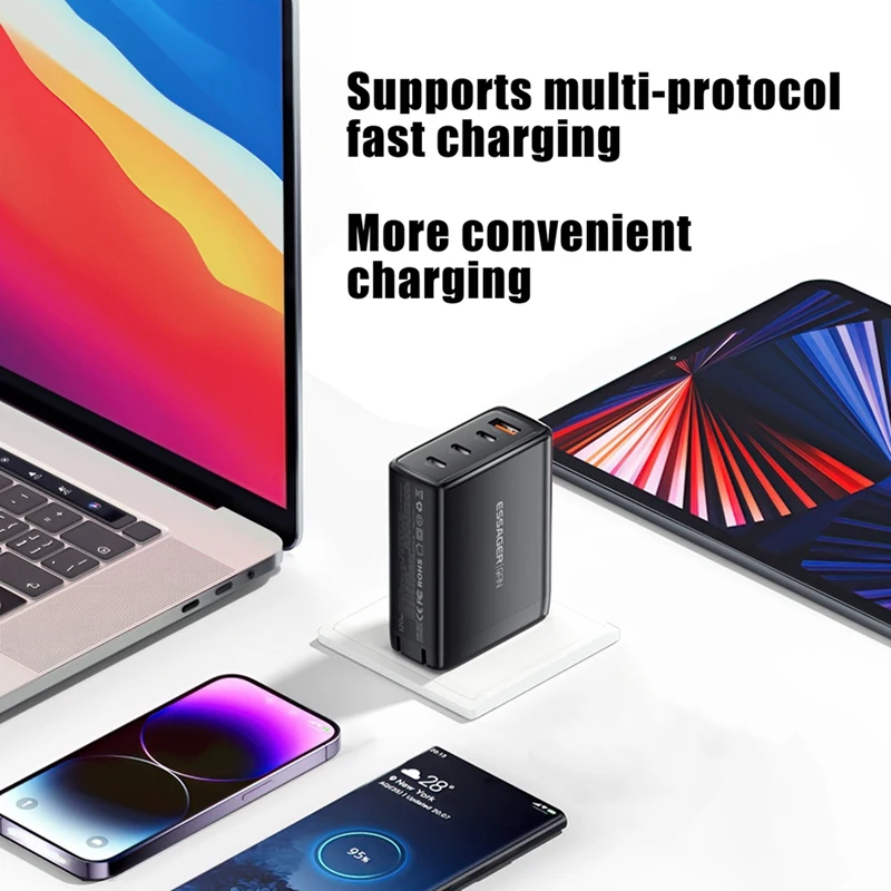 Настольное зарядное устройство Essager 120W Gan USB Type C для Samsung Iphone для ноутбуков Chagers US Plug