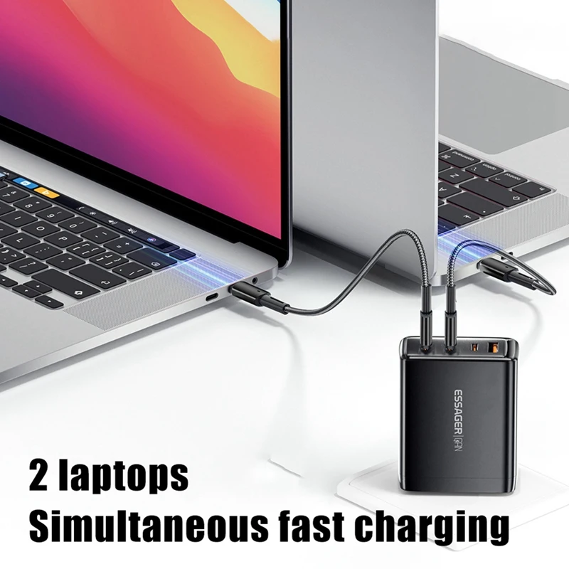 Настольное зарядное устройство Essager 120W Gan USB Type C для Samsung Iphone для ноутбуков Chagers US Plug