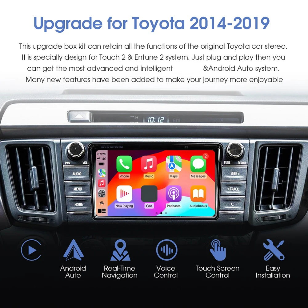 Беспроводной CarPlay Для TOYOTA 2014-2019 HIGHLANDER 4Runner Tundra RAV4 Tacoma Land Curiser Prado Auris Avalon Android Автоматический Декодер