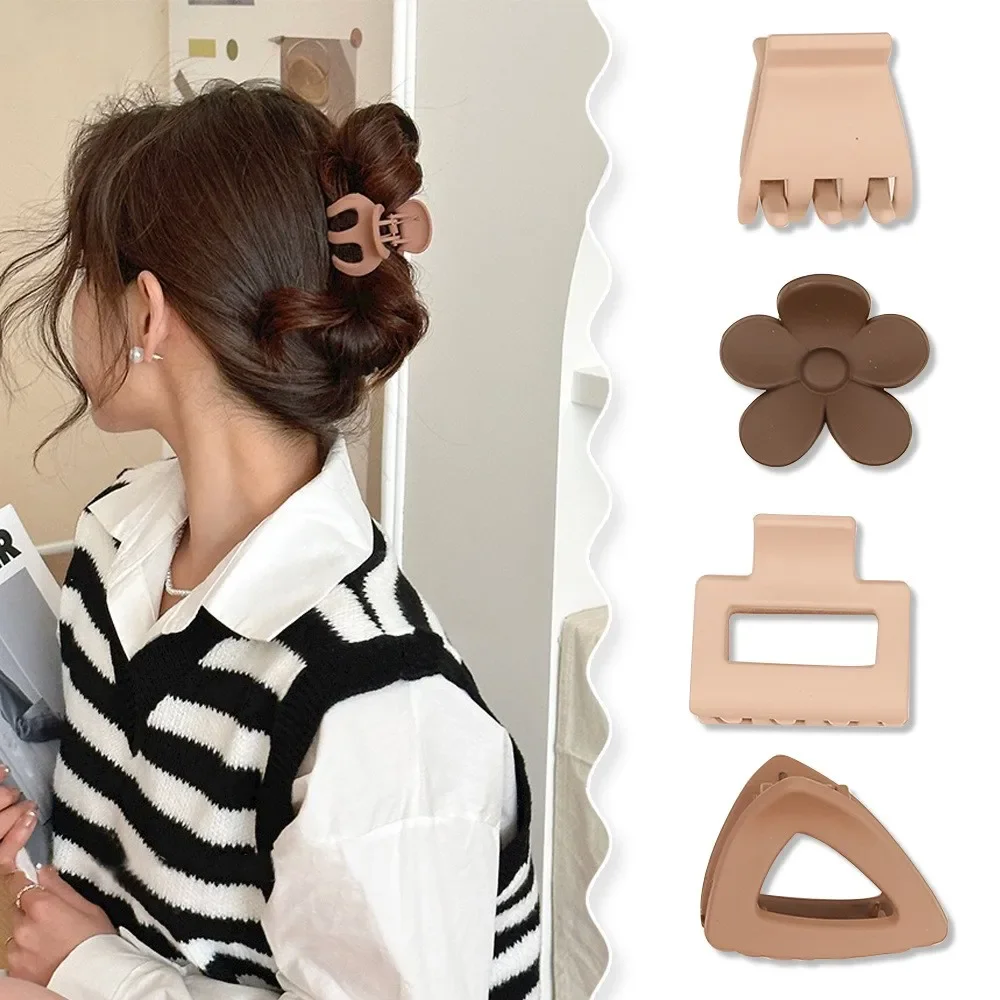 Новый модный набор из трех предметов кофейного цвета, матовая геометрическая шпилька, заколки для волос, женские аксессуары для волос, головные уборы для девочек