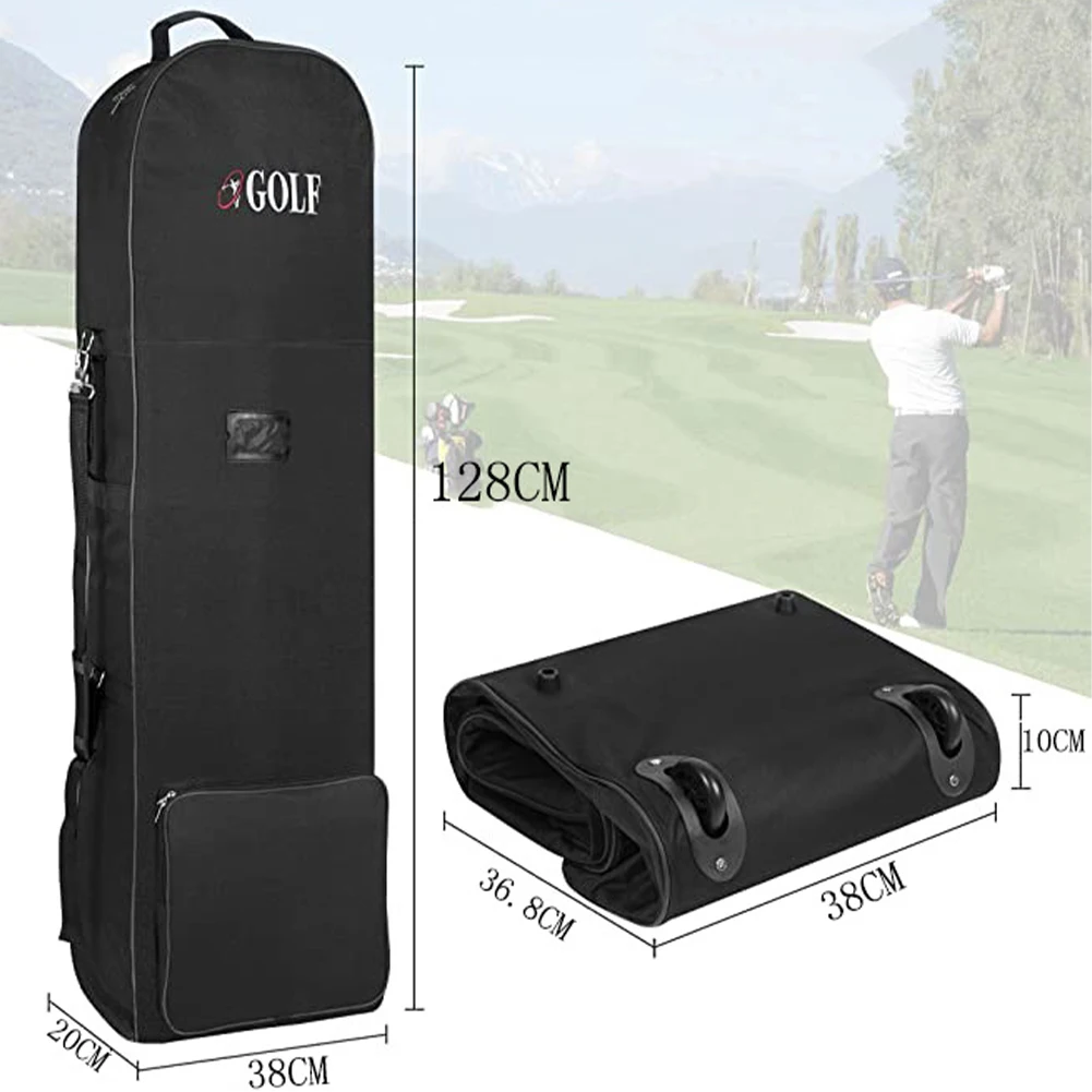 Сумки для клюшек для гольфа, сумка для хранения на колесиках, авиационная сумка большой емкости, практичные, прочные Мягкие дорожные сумки для гольфа 600D