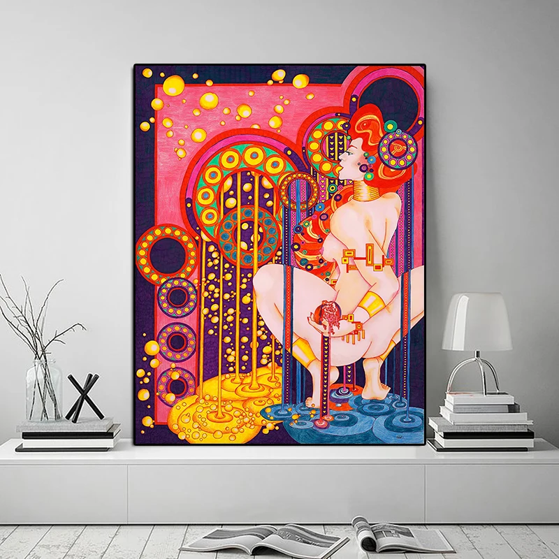 Австрия Цветные фигурки Густава Климта, абстрактное искусство, картина маслом на холсте, украшение дома, настенные картины для гостиной, спальни