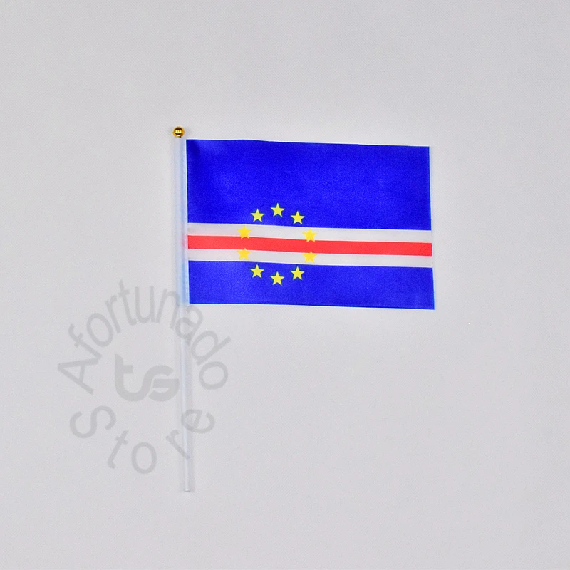 Кабо-Верде 14 *21 см, 10 шт, баннер, размахивающий флагом, национальный флаг для встречи, парада, вечеринки.Подвешивание, украшение