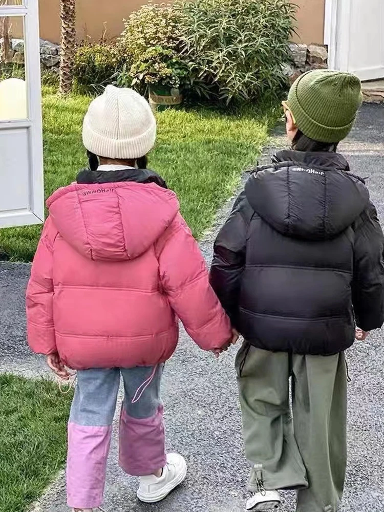 Зимняя пуховая куртка для мальчиков и девочек, детская одежда для маленьких девочек, детская пуховая куртка, детское пальто с подкладкой, парки, Верхняя одежда