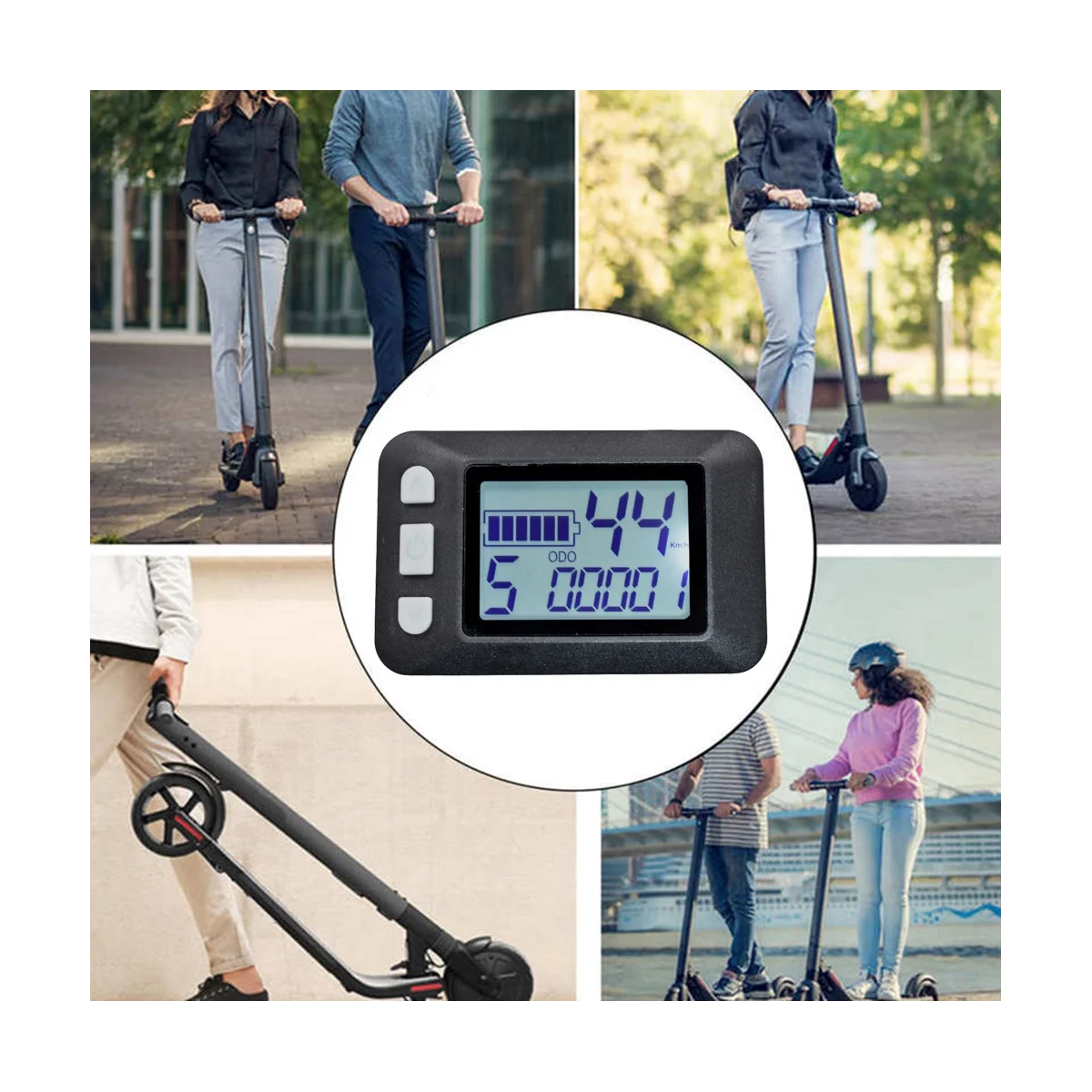 P9 ЖК-дисплей Приборная панель ЖК-экран 24V 36V 48V 60V Электрический Велосипедный Счетчик для Электрического Скутера ЖК-дисплей (SM Штекер 6PIN)