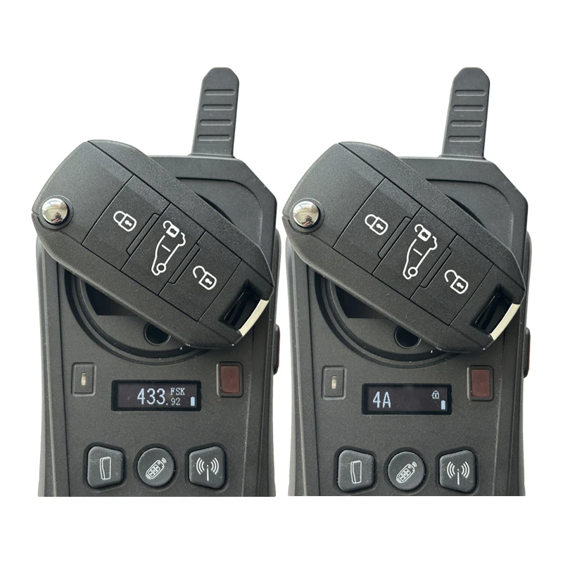 Откидной ключ TX009042 для 3-кнопочных автомобильных ключей Peugeot Citron с чипом 434 МГц 4A