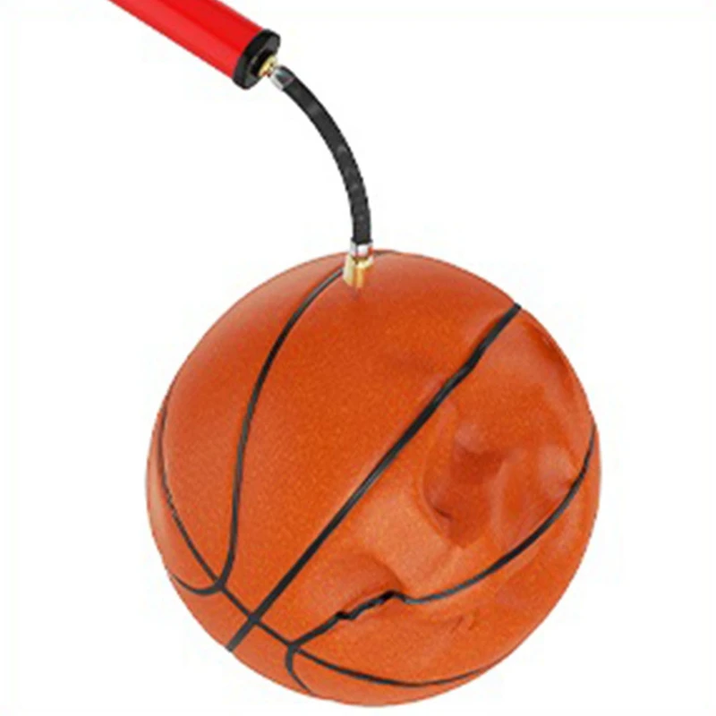 Насос для футбольного мяча Компактный набор насосов для спортивного мяча с 5 иглами, насадкой и шлангом - портативный нажимной механизм
