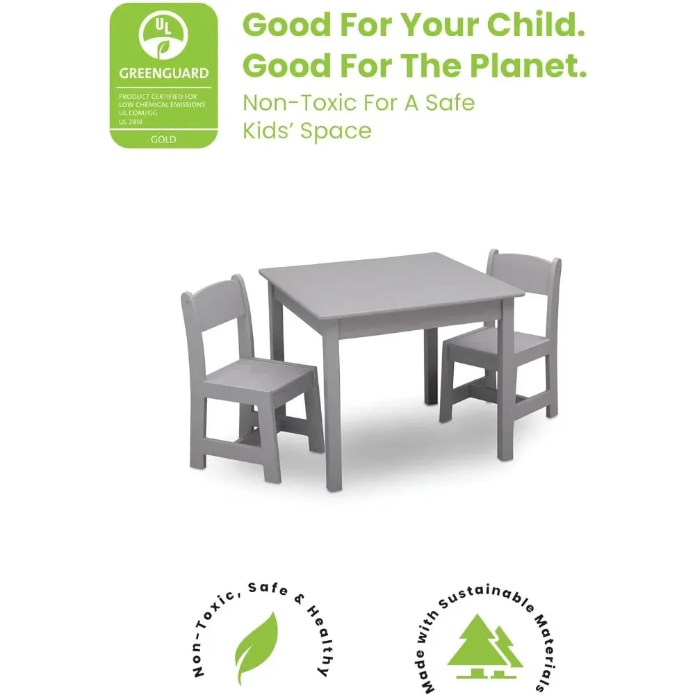 Время перекуса и многое другое - Сертифицированный золотом учебный стол для детей, набор стульев и столов, наборы садовой мебели серого цвета, комплект из 3 предметов, Бесплатная доставка