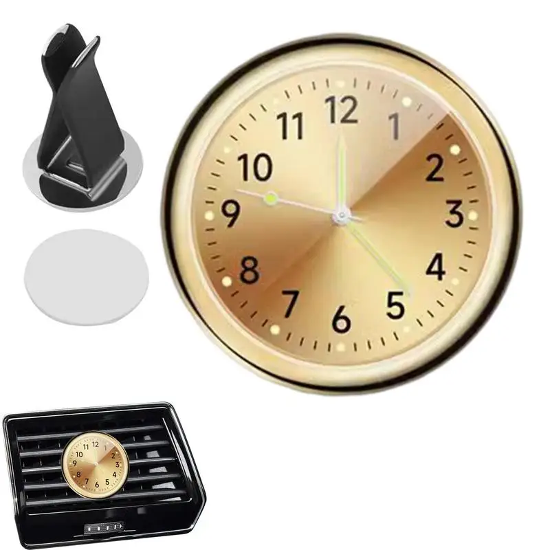 Автомобильные часы Декор приборной панели салона автомобиля Портативные мини-часы со светящимися аналоговыми часами для легковых автомобилей, грузовиков, внедорожников