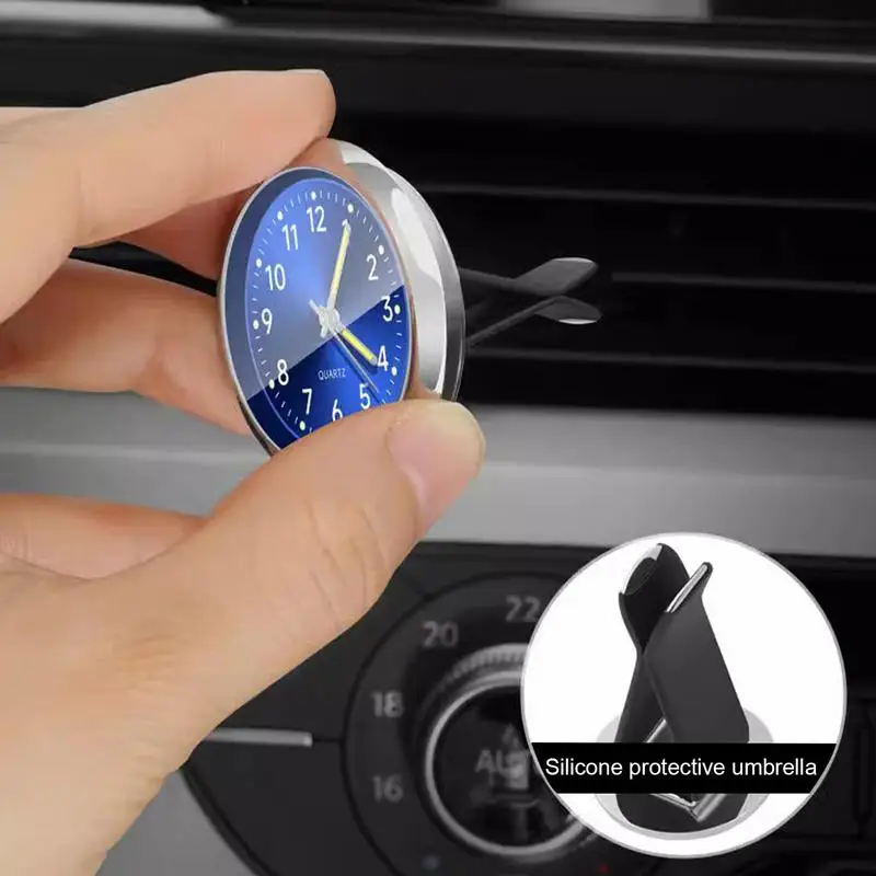 Автомобильные часы Декор приборной панели салона автомобиля Портативные мини-часы со светящимися аналоговыми часами для легковых автомобилей, грузовиков, внедорожников