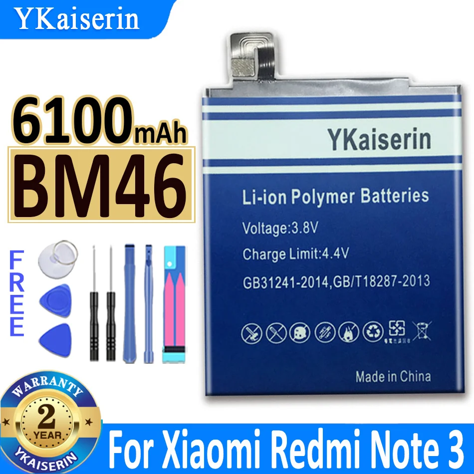 YKaiserin BM46 BN41 BM22 BM35 Аккумулятор Для Xiaomi Mi 4C M4C 5 M5 Для Redmi Note 3 4 4X Pro bateria + НОМЕР трека
