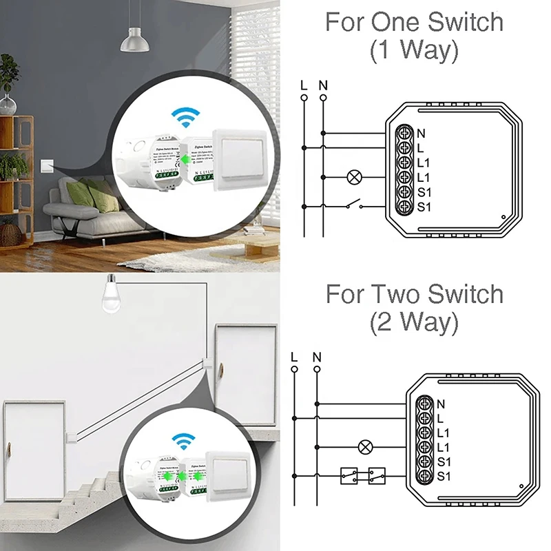 Модуль переключателя Tuya Smart 3.0 10A Smart Home Breaker 1 2 3 4 группы Поддерживает двустороннее управление Работает с Alexa Home