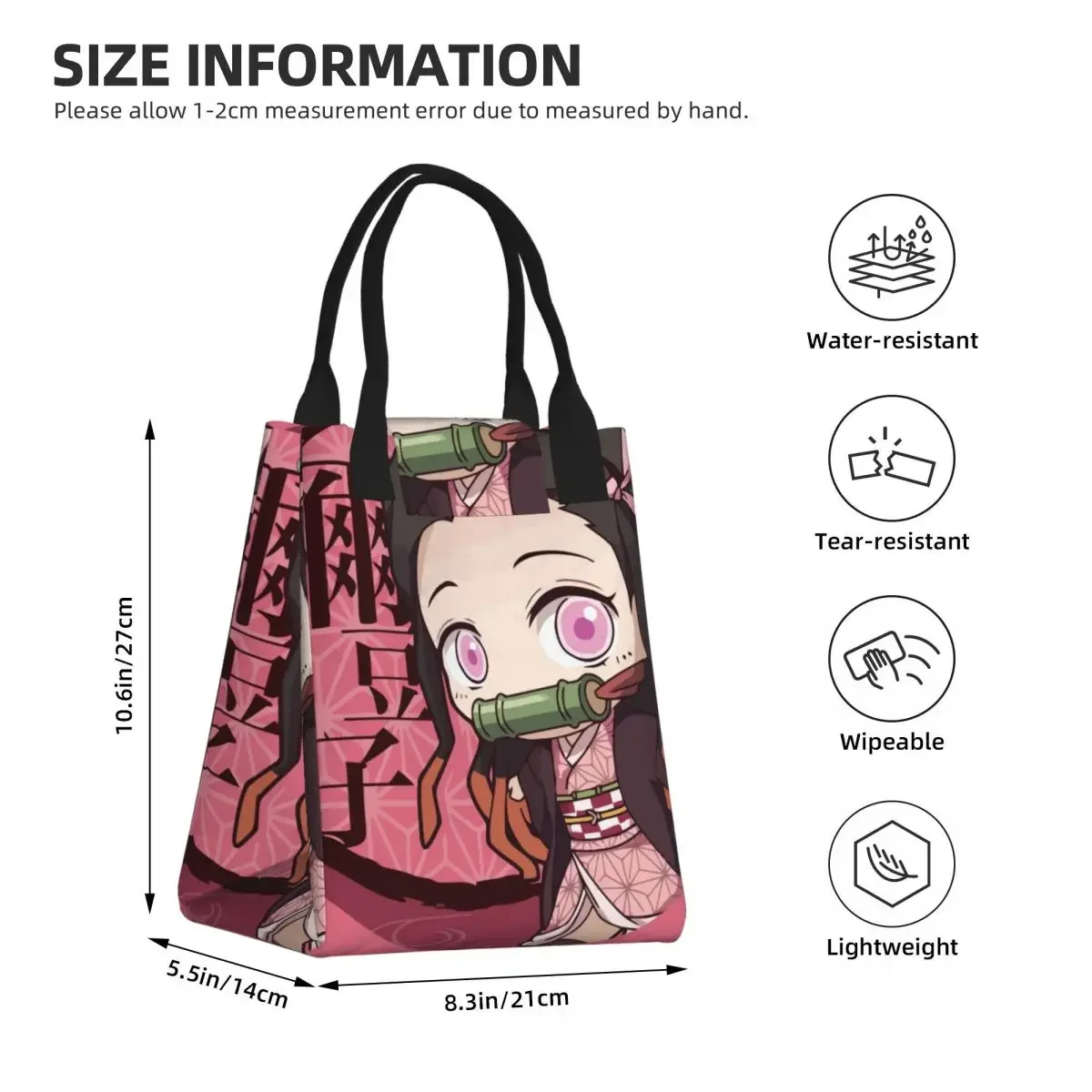 Kimetsu No Yaiba Nezuko, термоизолированная сумка для ланча, женская сумка для ланча в стиле Аниме Манга, многофункциональная коробка для Бенто