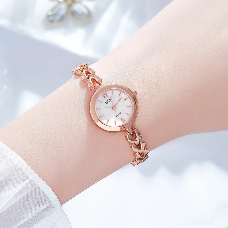 Часы для женщин, простой Новый маленький циферблат, Элегантный Легкий Роскошный Изысканный браслет-цепочка, кварцевые часы, Водонепроницаемые Reloj Para Mujer