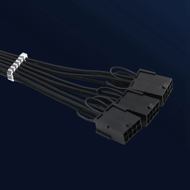 Удлинительный кабель 12VHPWR PCI-E 5.0 с 16-контактными и 3x8-контактными (6 + 2) втулками, Удлинительный кабель 16AWG, Совместимый с 3090Ti и RTX 4080
