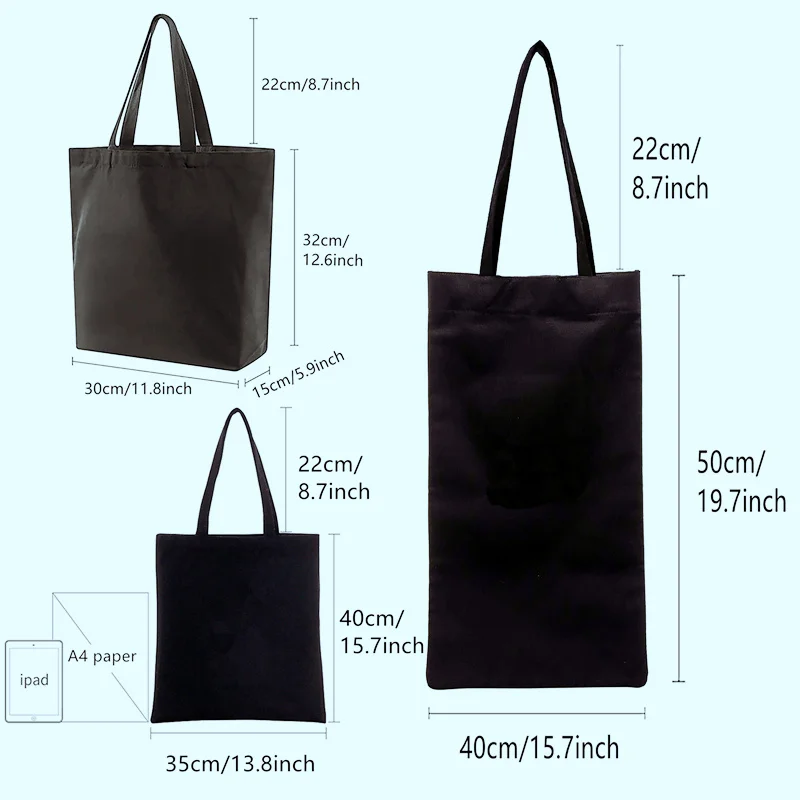 Сумка из супермаркета Jojo Bizarre Adventure, женские/мужские сумки большой емкости с принтом на каждый день, черные